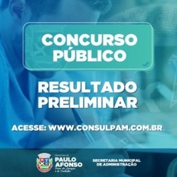 Consulpam divulga resultado preliminar do Concurso Público