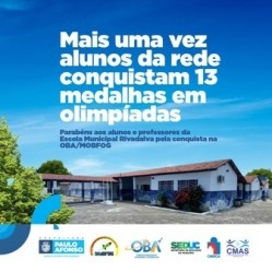 Escola Rivadalva de Carvalho conquista 13 medalhas na OBA e MOBFOG