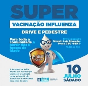 Neste sábado 10 tem Super Vacinação contra a gripe