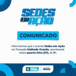 Sedes em Ação na Malhada Grande é transferido para 27 de outubro