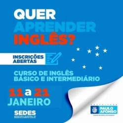 Prefeitura de Paulo Afonso Inscrições do Projeto Inglês no Meu Bairro para jovens de 15 a 29 anos estão abertas