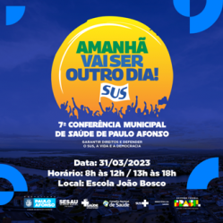 7ª Conferência Municipal de Saúde acontece no dia 31 de março