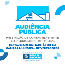 Audiência Pública prestará contas do 1º quadrimestre de 2023