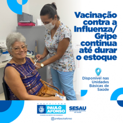 Vacinação contra a gripe continua em Paulo Afonso até durar o estoque