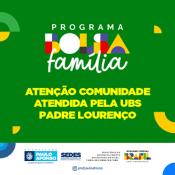 Beneficiários do Bolsa Família atendidos pela UBS Padre Lourenço devem comparecer para atualizar os serviços de 5 a 9 de junho