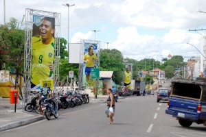 Centro da cidade entra no clima da Copa do Mundo