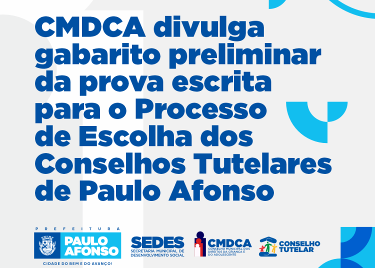 CMDCA divulga o gabarito preliminar da prova escrita do Processo de Escolha do Conselho Tutelar