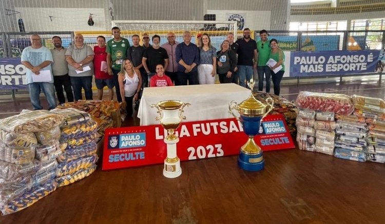 Mais de 2 toneladas de alimentos foram arrecadados nas inscrições da Liga Futsal 2023