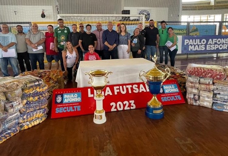 Mais de 2 toneladas de alimentos foram arrecadados nas inscrições da Liga Futsal 2023