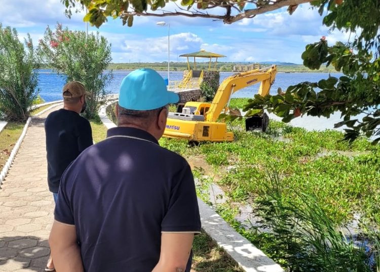 MARCONDES VISITA BELVEDERE 01 Prefeitura de Paulo Afonso Marcondes acompanha retirada das baronesas do lago do Parque Belvedere e torneio do Projeto Social Esportivo da Prainha