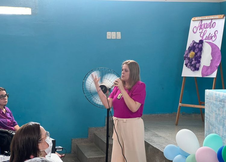 PALESTRA AGOSTO LILÁS RIACHO 01 Prefeitura de Paulo Afonso Campanha Agosto Lilás leva informações para o povoado Riacho