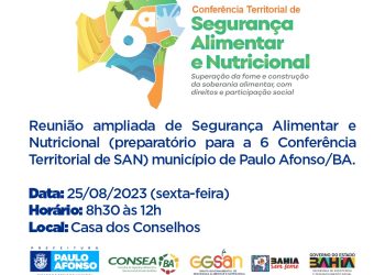 Reunião ampliada de Segurança Alimentar e Nutricional acontece nesta sexta (25)