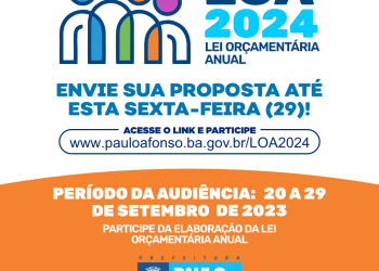 Prazo de envio das proporás para a LOA 2024 é até esta sexta (29)