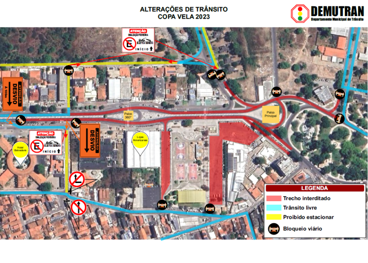 Trânsito nas imediações e local da festa sofre alterações a partir desta segunda-feira (4)