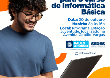 Inscrições do Curso de Informática Básica serão realizadas nesta sexta-feira (20)