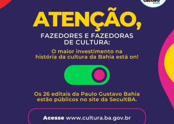 Governo do Estado pública edital da Lei Paulo Gustavo