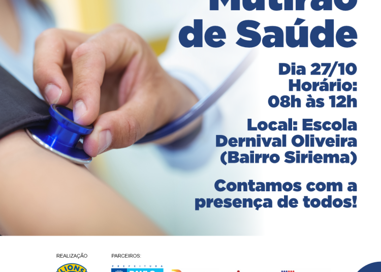 Mutirão Prefeitura de Paulo Afonso Em parceria com a Prefeitura e outros órgãos, Lions Clube realiza Mutirão da saúde e ação social