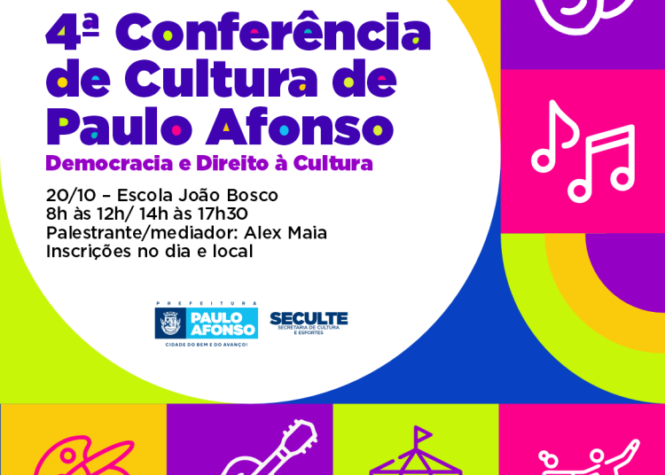 4ª Conferência de Cultura acontece no dia 20 de outubro