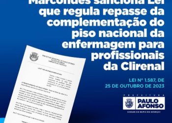 Marcondes sanciona Lei que regula repasse da complementação do piso nacional da enfermagem para profissionais da Clirenal