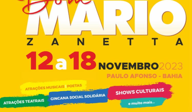 Semana Cultural Dom Mário Zanetta acontece de 12 a 18 de novembro com o apoio da Prefeitura