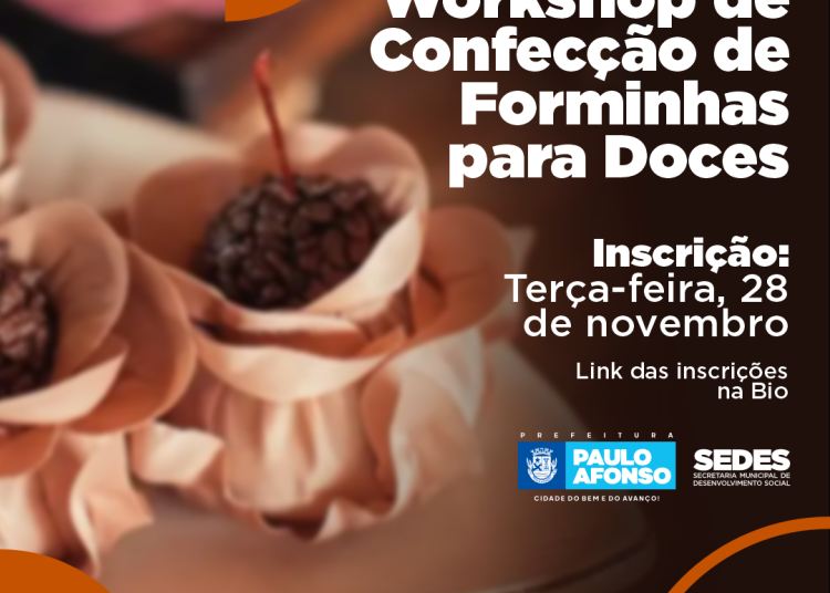 Inscrição do Workshop de Confecção de Forminhas para Doces será realizada nesta terça-feira (28)