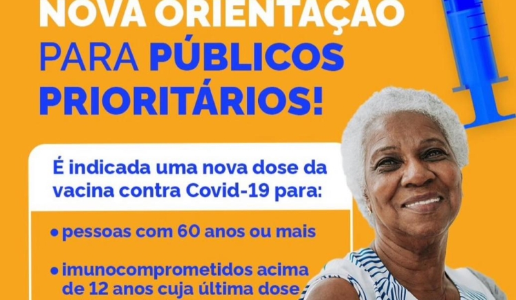 Ministério da Saúde recomenda nova dose da bivalente contra a covid-19 para a partir de 60 anos e imunocomprometidos acima de 12 anos