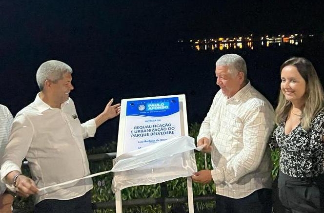 Junto com o prefeito Marcondes, Jerônimo participa da entrega de requalificação do Belvedere e anuncia diversas ações para o município