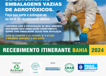 Campanha recolhe embalagens vazias de agrotóxicos no dia 8 de janeiro
