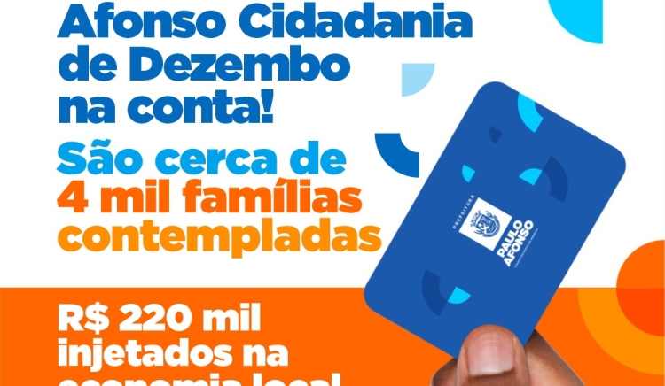 Cartão Paulo Afonso Cidadania de dezembro é pago e injeta cerca de R$ 220 mil na economia local