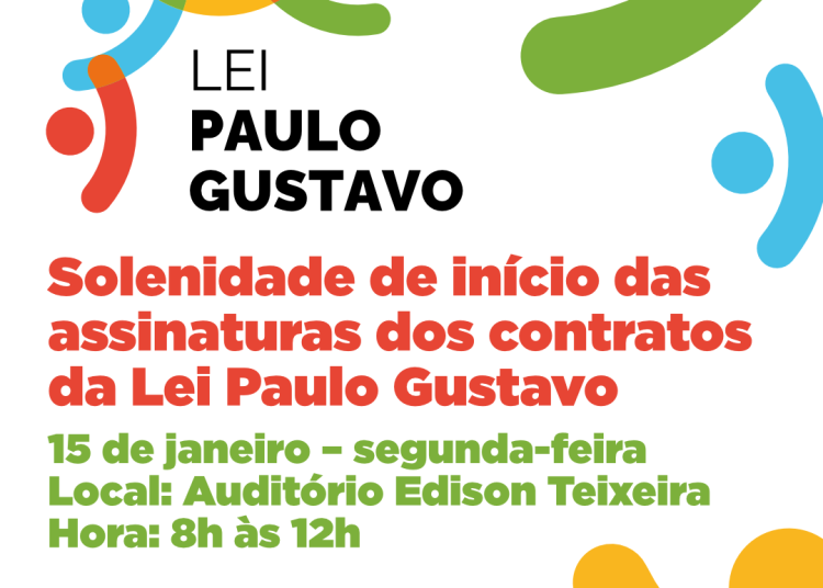 Solenidade de início das assinaturas dos contratos da Lei Paulo Gustavo acontece nesta segunda-feira (15), no Edison Teixeira