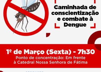 Caminhada de conscientização e combate à dengue acontece nesta sexta (1) e chama atenção da população
