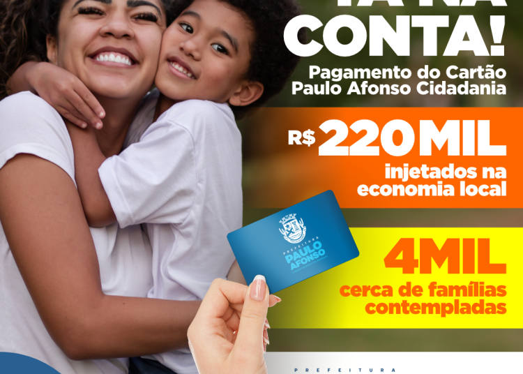 Cartão Paulo Afonso Cidadania de março é pago e injeta cerca de R$ 220 mil na economia local