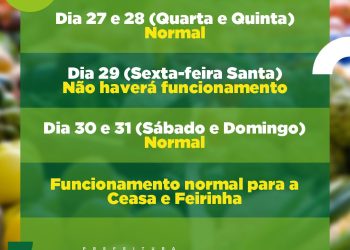 Setic anuncia funcionamento das feiras durante a Semana Santa