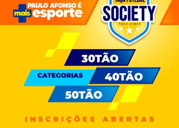 Inscrições abertas para Taça Futebol Society 30tão, 40tão e 50tão 2024
