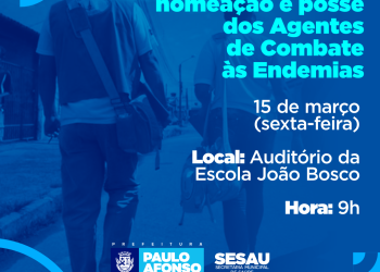 Nomeação e posse dos Agentes de Combate às Endemias acontece nesta sexta-feira (15) em solenidade na Escola João Bosco