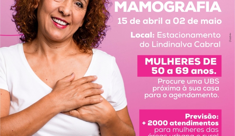 Com foco na saúde da mulher, Prefeitura e Governo do Estado realizam Mutirão de Mamografia para público de 50 a 69 anos