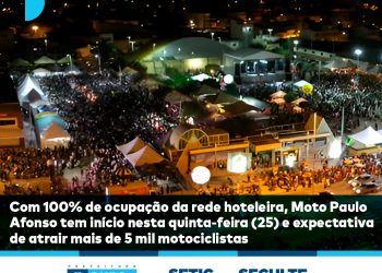 Com 100% de ocupação da rede hoteleira, Moto Paulo Afonso tem início nesta quinta-feira (25) e expectativa de atrair mais de 5 mil motociclistas