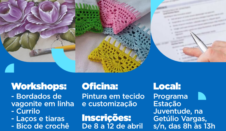 Inscrições para workshops e oficinas da Sedes estarão abertas nesta segunda (8)