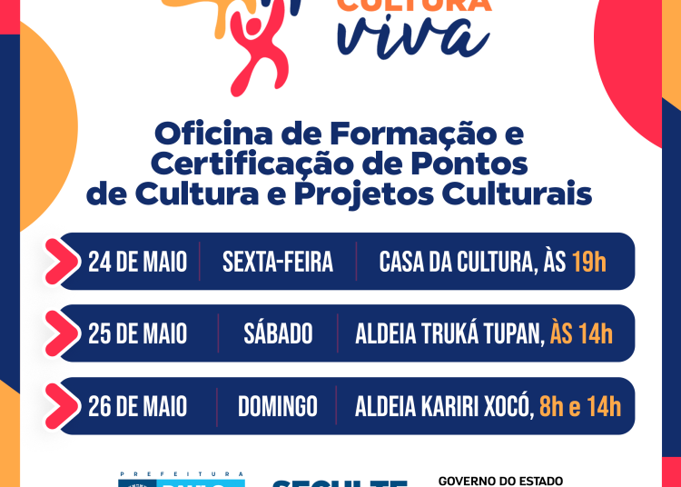 Seculte, em parceria com o Governo do Estado promove Oficina de Formação e Certificação de Pontos de Cultura e Projetos Culturais