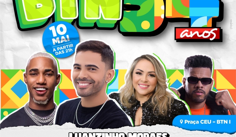 BTN comemora 54 anos com shows de Luanzinho Moraes, O Kanalha, Adeyse Alves, Péricles Santana e programação esportiva