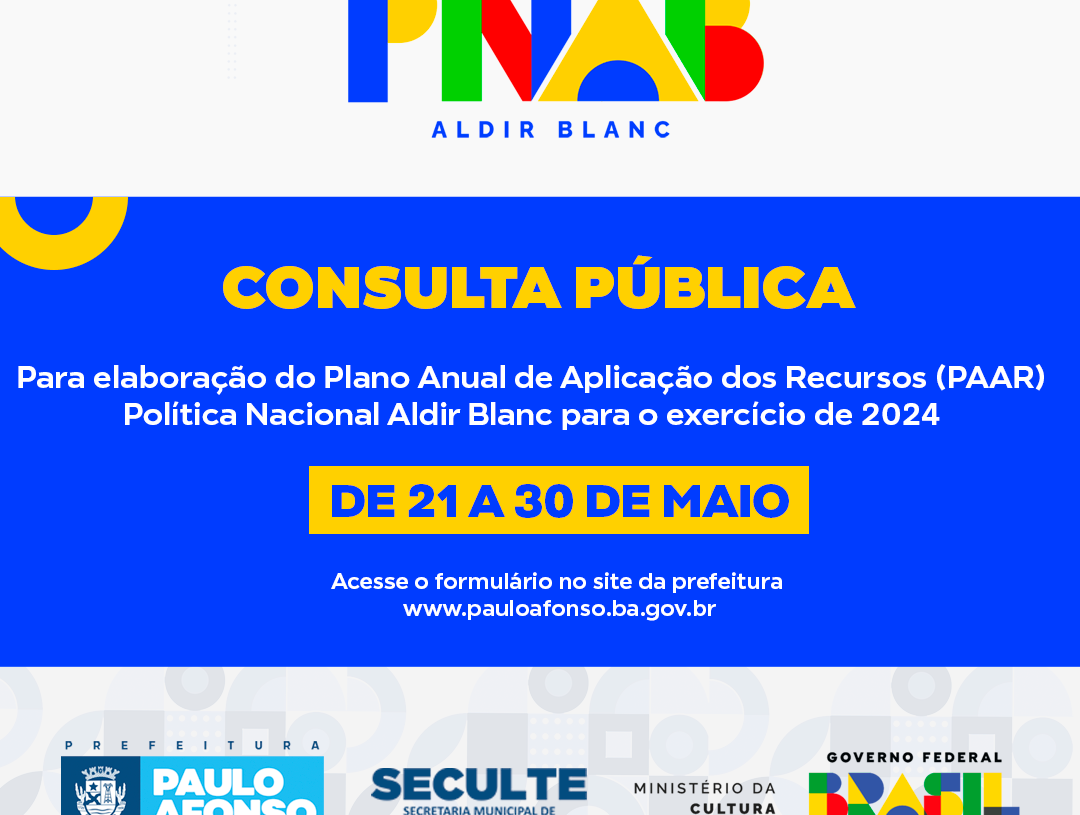 Prefeitura de Paulo Afonso Seculte realiza consulta pública para elaboração do Plano Anual de Aplicação dos Recursos