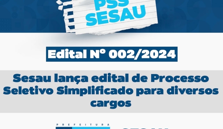 Prefeitura lança PSS para diversos cargos na Saúde