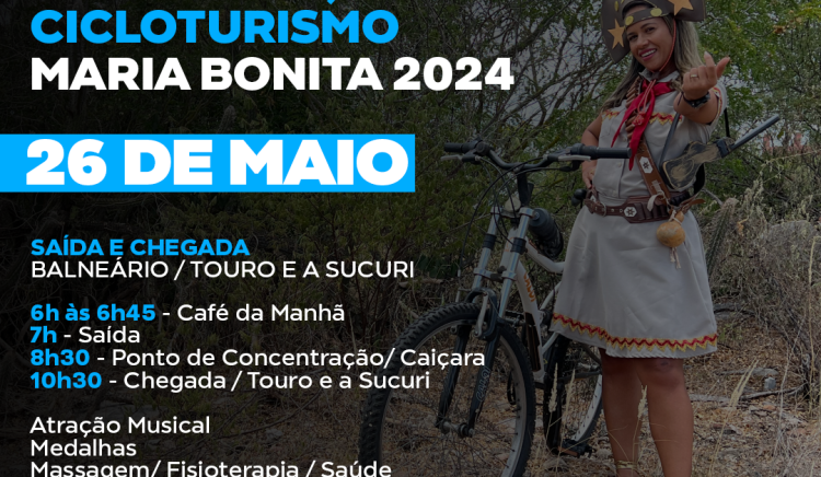 Cicloturismo Maria Bonita será neste domingo (26) e prevê cerca de 700 participantes