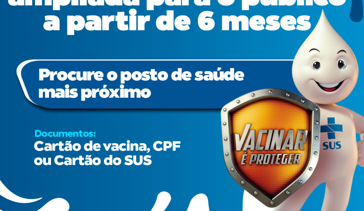 Vacina contra a influenza/gripe é ampliada para toda a população a partir dos 6 meses de idade