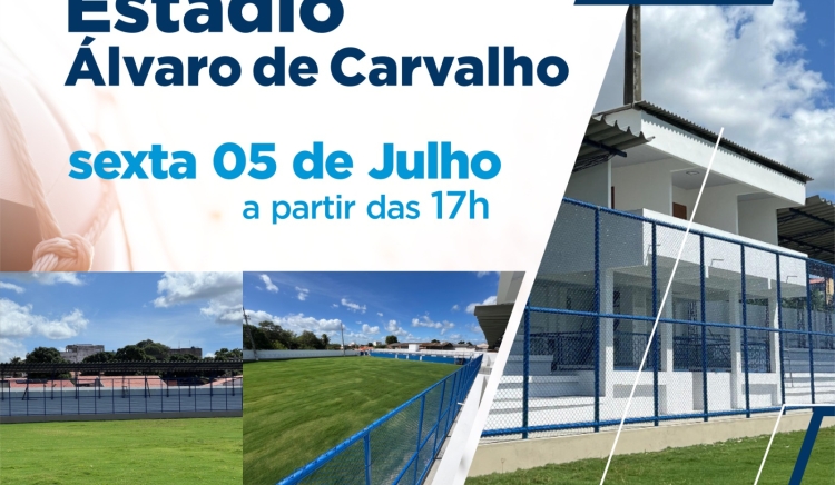 Requalificação do Estádio Álvaro de Carvalho, popularmente conhecido como Ruberleno será entregue nesta sexta-feira (5)