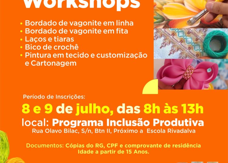 WORKSHOP SEDES Prefeitura de Paulo Afonso Sedes abre inscrições para workshops nesta segunda-feira (8)