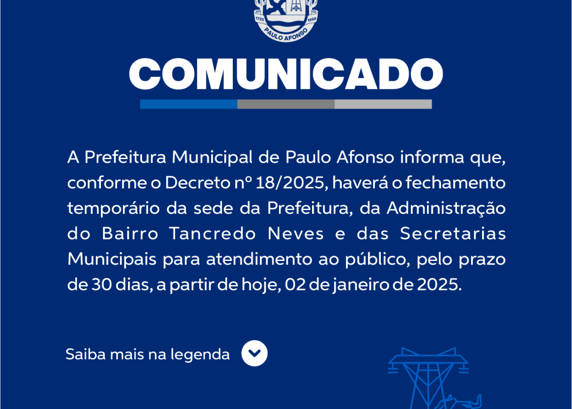 Prefeitura de Paulo Afonso Comunicado Oficial