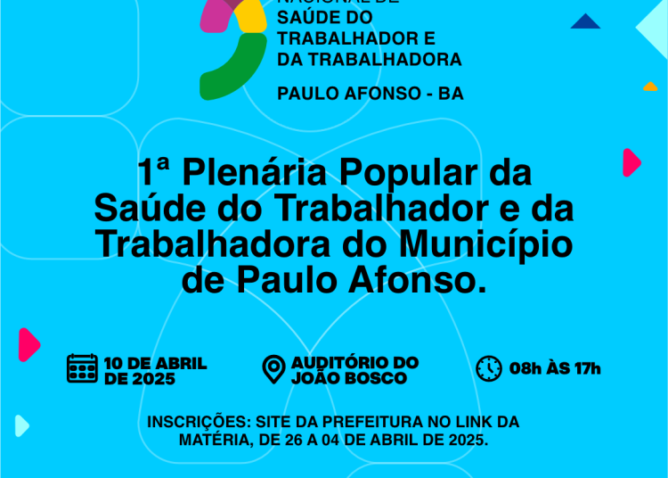 Participe da 1ª Plenária Popular da Saúde do Trabalhador e da Trabalhadora