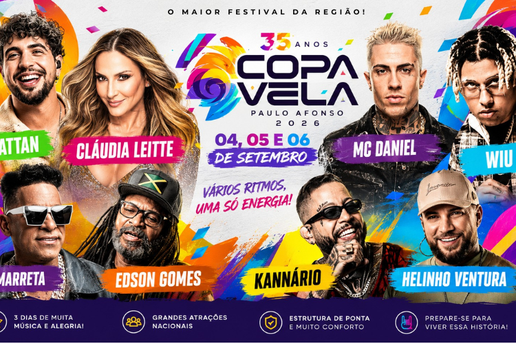 Prefeitura anuncia primeiras atrações da Copa Vela 2026 e aumenta a expectativa para a maior festival da região